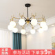 北欧客厅灯简约现代大气家用鹿角灯大厅卧室餐厅灯具玻璃轻奢吊灯