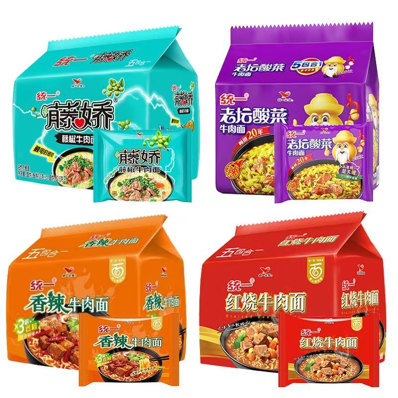 统一方便面香辣红烧酸菜