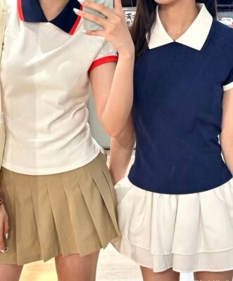 D 明星同款 女式拼色POLO