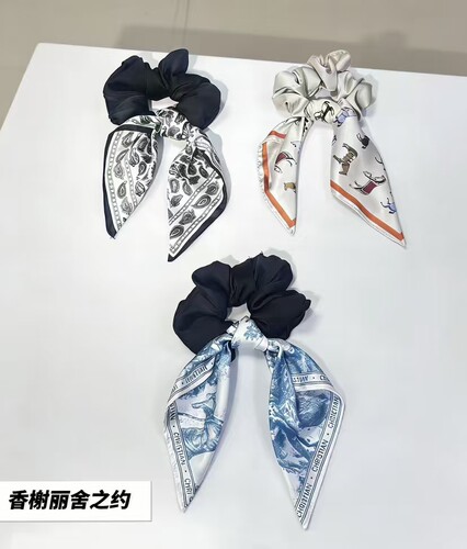 8113Bnl缎面印花蝴蝶结发圈