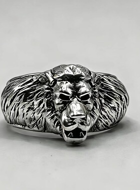 复古猩猩猿猴戒指小众设计自带气场个性男士立体金刚猴开口戒指