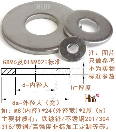 GB97铁镀锌平垫圈光垫圈M4M5M6M8M10M12M14M16M18M20M22M24-M64 - 封面