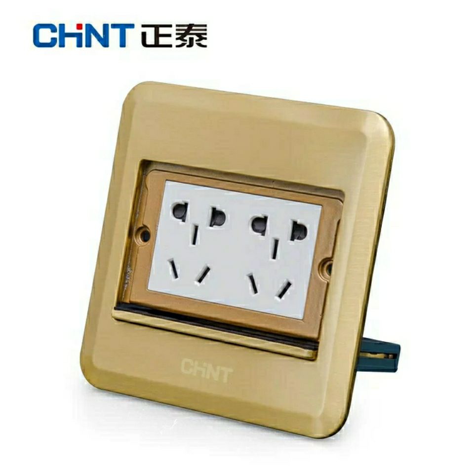 正泰地插隐藏式地板插座翻盖滑盖 五孔十孔电脑16A插座正品铜地插