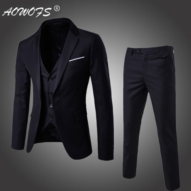 SPRING SUIT SUIT MENS THREE-PIECE BUSINESS FORMAL SUIT PROFESSIONAL SMALL SUIT PLUS SIZE GROOM WEDDING DRESS