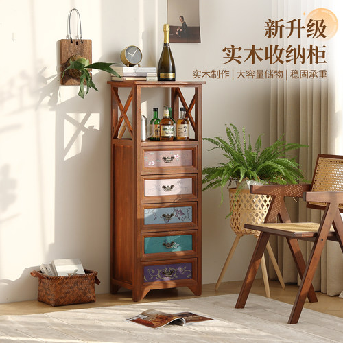 实木斗柜桐木美式多功能复古直销