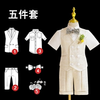 Комплект, жилет, шорты, рубашка на лацкан, галстук-бабочка