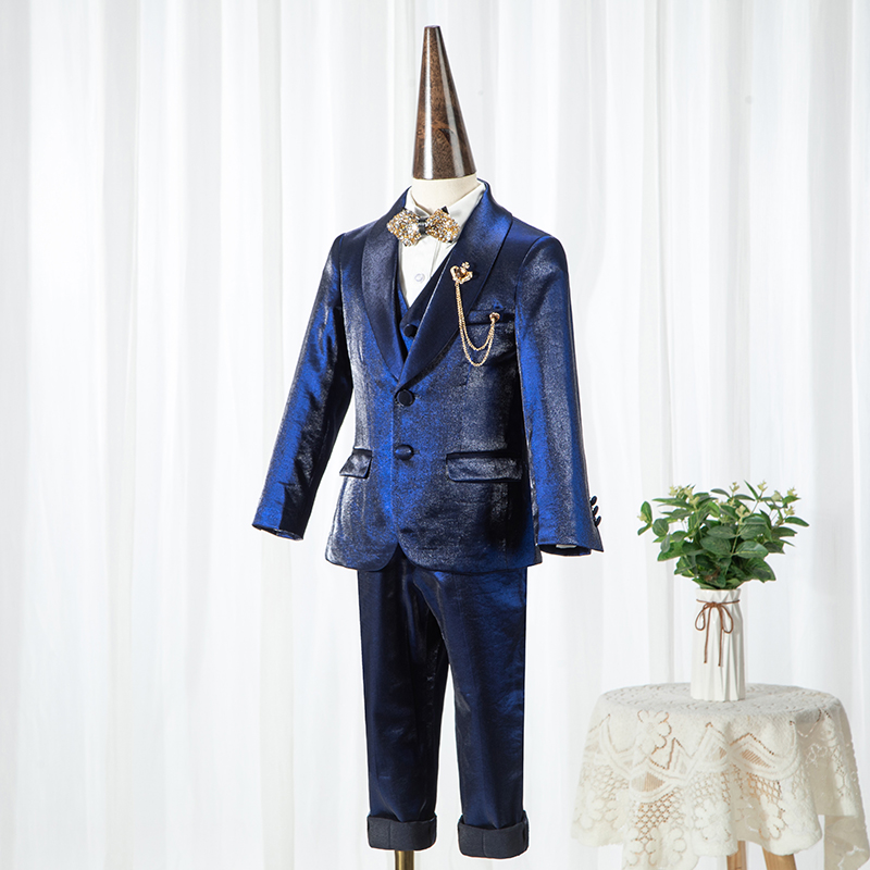 男童西装套装儿童礼服男孩模特走秀小西服中大童主持人钢琴演出服