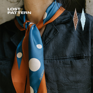 波点真丝斜纹菱形丝巾桑蚕丝绑包发带港风穿搭 双成记复古经典