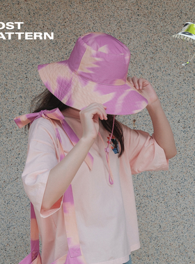 双成记雀之梦双面系带渔夫帽夏季遮阳帽大帽檐防晒帽防紫外线百搭