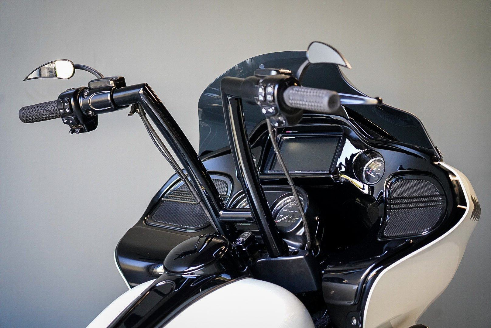 哈雷新款改装双灯公路滑翔14寸车把粗高把t把 ds车把 luckydaves