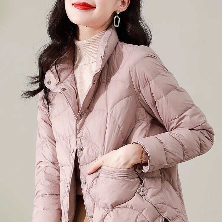 小个子轻薄羽绒棉服女冬季2024新款超好看短款立领时髦气质外套
