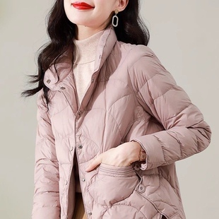 小个子轻薄羽绒棉服女冬季2024新款超好看短款立领时髦气质外套