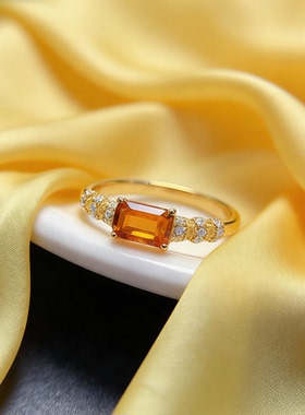 采金金钰银黄水晶开口戒新年礼