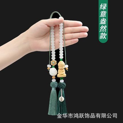 佛祖菩提汽车挂件高档平安车内饰品车载莲花后视镜吊坠中国风用品