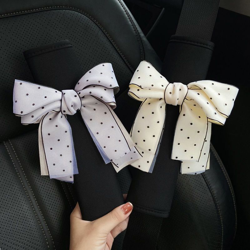 網紅蝴蝶結冰絲防勒安全帶護肩套