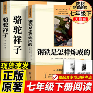 2026骆驼祥子和钢铁是怎样炼成的七年级下册必读课外书原著正版完整版课外书初中初一七7下上册课外阅读书籍名著初中版配套人教