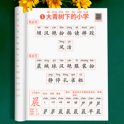 斗半匠三年级同步练字帖二升三
