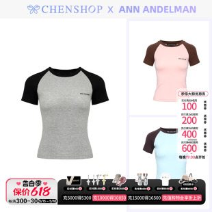 T恤上衣百搭女CHENSHOP设计师品牌 圆领插肩短袖 ANDELMAN时尚 ANN