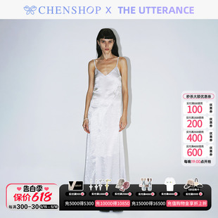 银色醋酸吊带连衣裙宽松百搭CHENSHOP设计师 THE UTTERANCE时尚