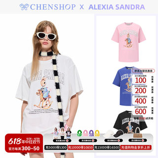 Alexia Sandra时尚木马兔子经典印花短袖T恤女CHENSHOP设计师品牌