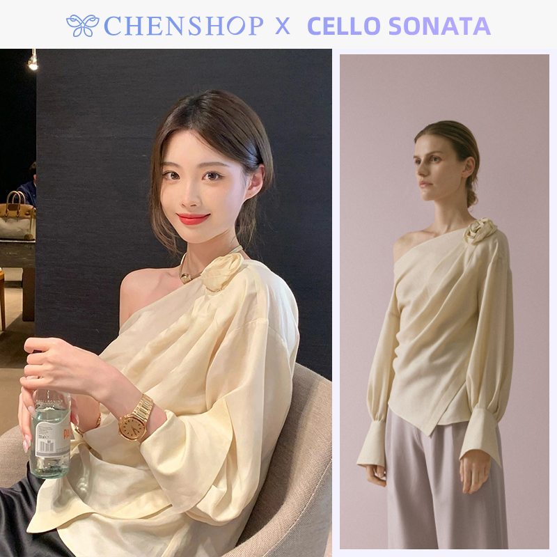 玫瑰解构衬衫长袖上衣