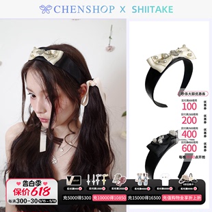 简约蝴蝶结珍珠钻装 Shiitake时尚 饰千金发箍CHENSHOP设计师品牌