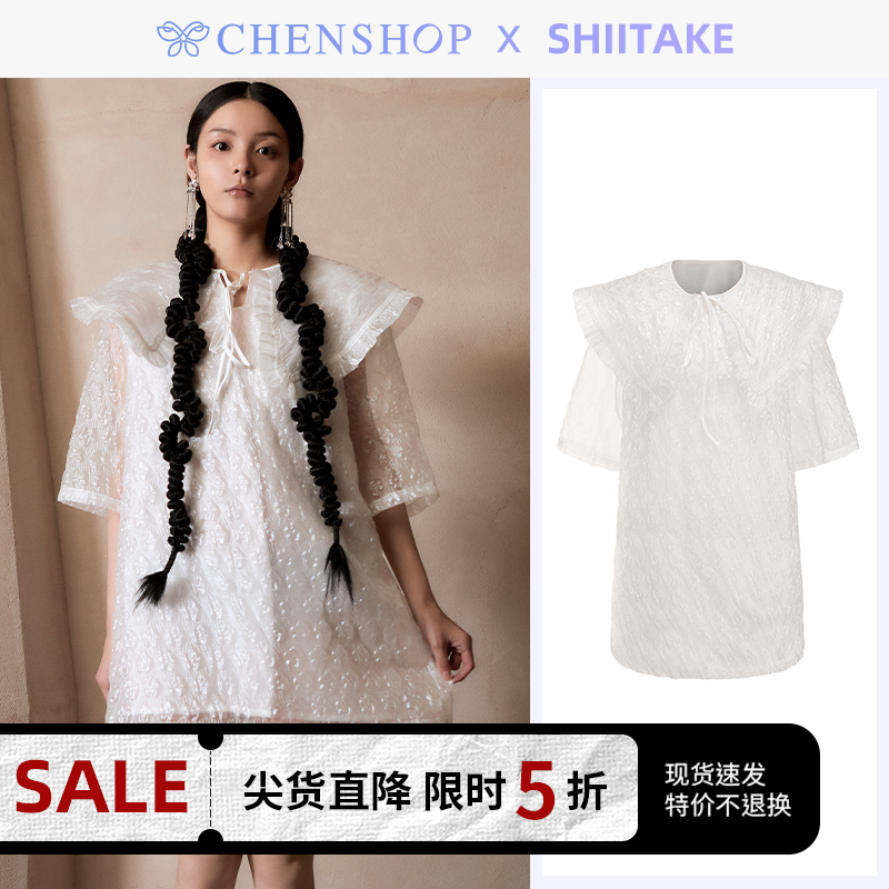 Shiitake时尚大领半透明甜美连衣裙春夏CHENSHOP设计师品牌 女装/女士精品 连衣裙 原图主图