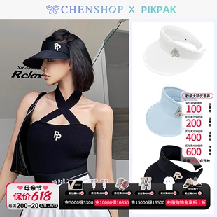 PikPak时尚 简约闪钻立体LOGO遮阳太阳帽春夏新CHENSHOP设计师品牌