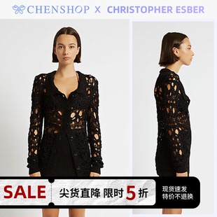 ESBER钩针镂空迷你长袖 CHRISTOPHER 连衣裙CHENSHOP设计师品牌
