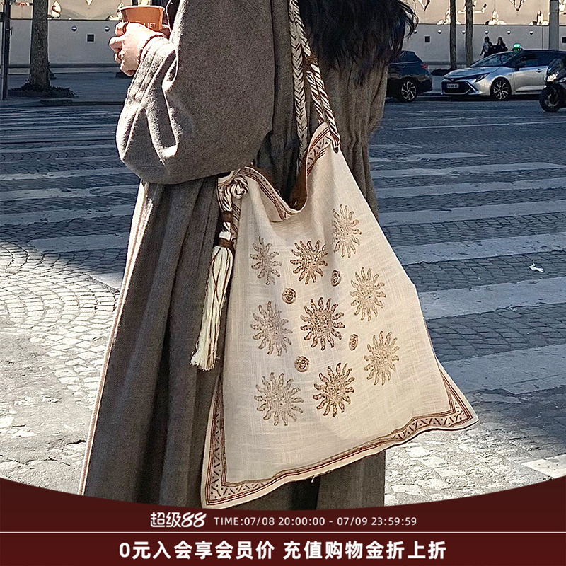 时尚复古旭日流浪包单肩包