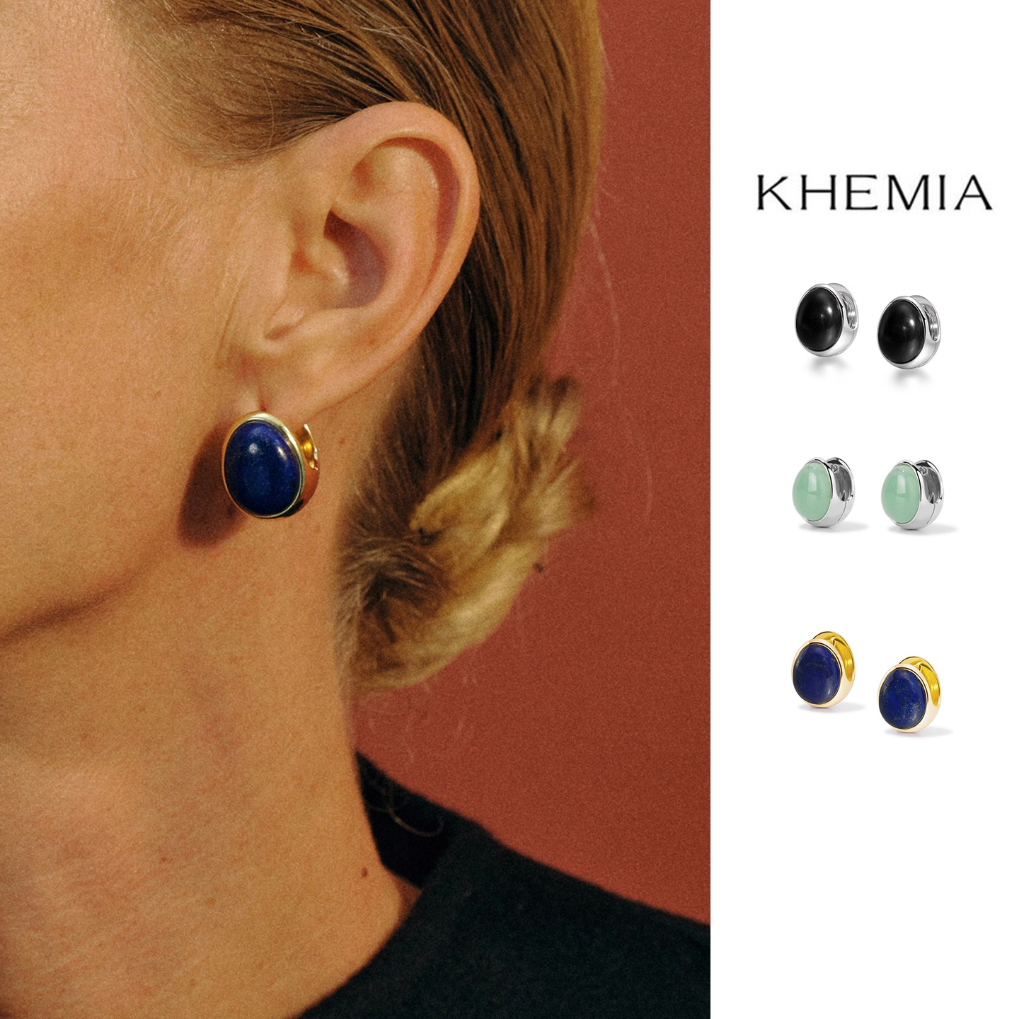 KHEMIAOrbEarrings绿东陵耳饰