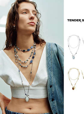 Tender Society度假系列双面镶石贝壳多戴项链女CHENSHOP买手店