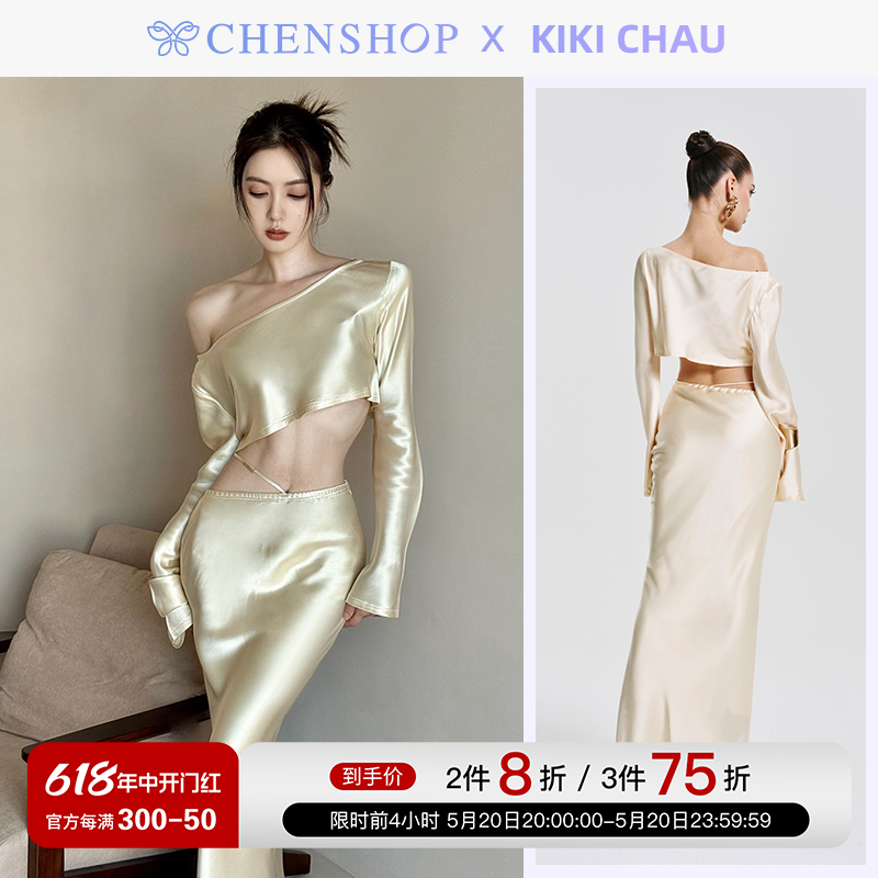 KIKI CHAU时尚甜美Florence醋酸套装上衣半裙CHENSHOP设计师品牌-封面