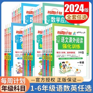 每周计划小学数学计算题应用题强化训练语文基础知识课外阅读英语阅读强化训练一二三四五六年级上下册小升初专项训练习册任选