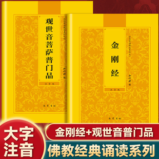 【2册】金刚经+观世音 佛教文化国学经典读本 常诵佛经结善缘身心轻松 在佛经中找到启示 佛教文化字体清晰诵读流畅 大字注音版