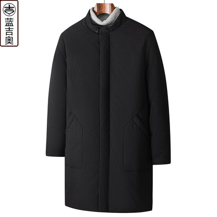 中青年男士中长款羽绒服加厚冬装上衣中式男装中年爸爸中国风外套