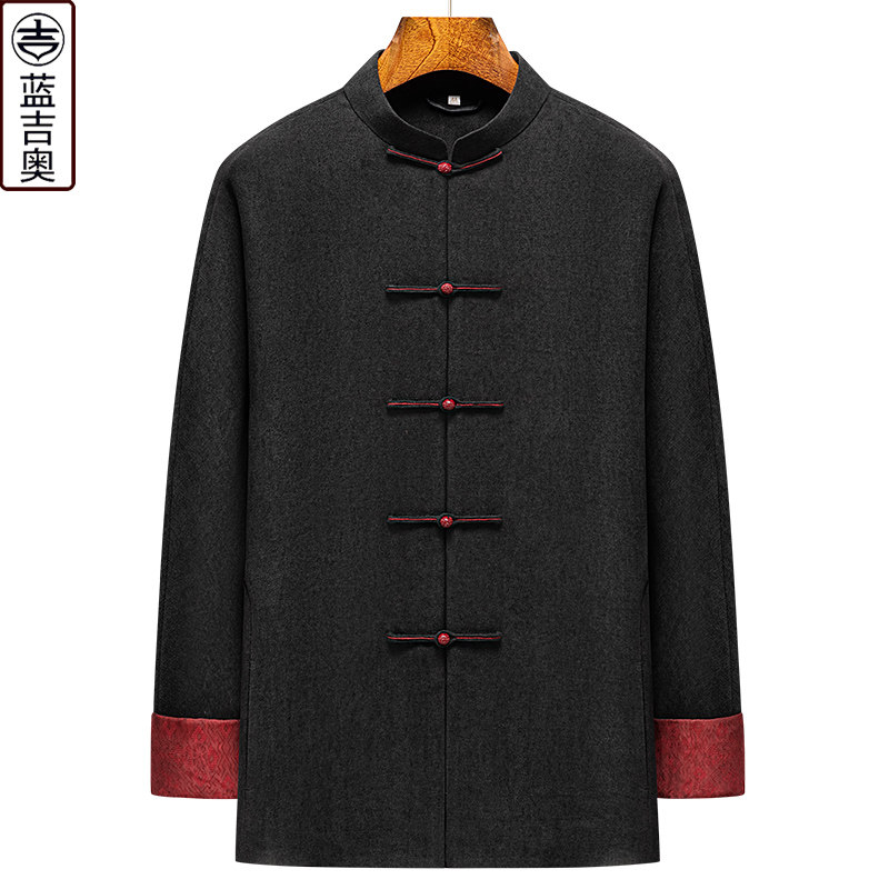 中青年男士连袖唐装春秋季国风盘扣上衣中式男装中年爸爸爷爷外套,男装,唐装,淘宝优惠券,粉丝福利购,淘宝优惠卷