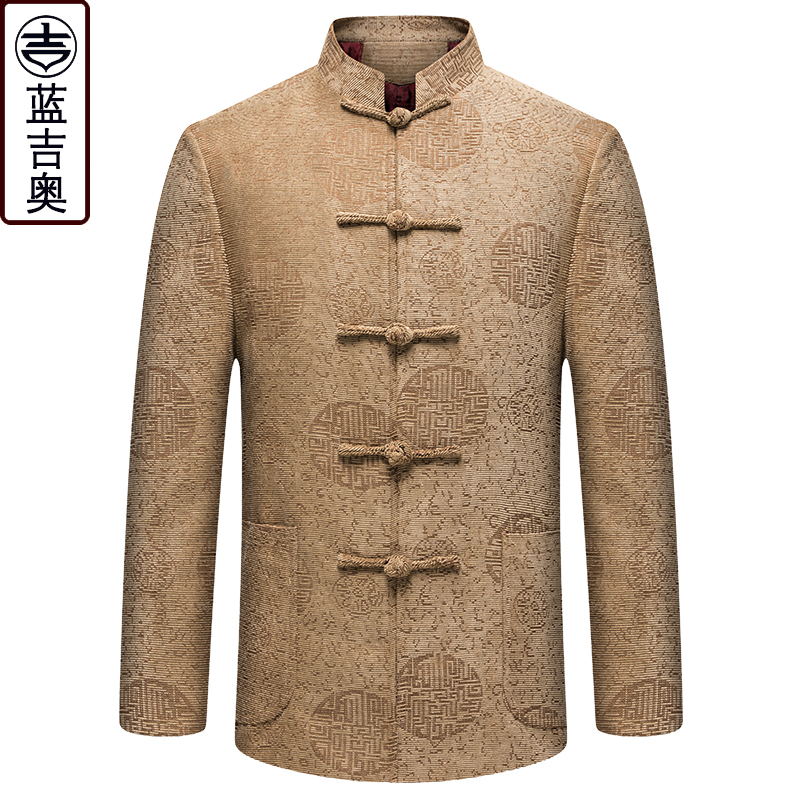 中老年人唐装男中山装禅服套装爸爸爷爷老人中国风棉袄秋冬季外套