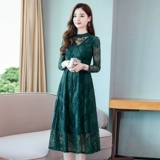 Элитное осеннее женское кружевное платье, осенний модный лонгслив, в западном стиле, яркий броский стиль, по фигуре