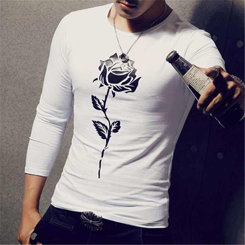 男士精神社会小伙长袖体恤韩版潮流修身长袖男装紧身T恤上衣服潮|ruв категории Мужская одежда, футболка - от Buy2taobao.com для оказания профессиональной услуги покупки агента Taobao