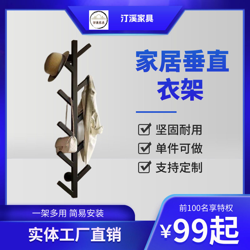 卧室衣服架简易帽子架壁挂衣帽架