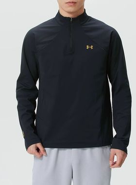 安德玛男装新款长袖T恤半开襟运动服跑步健身训练休闲服6014312