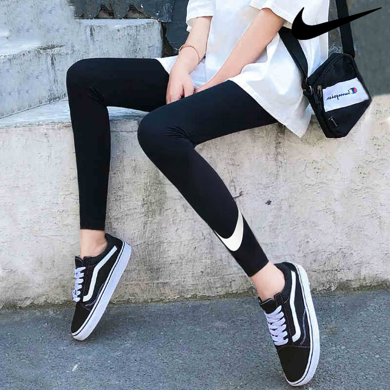 高弹鲨鱼裤Nike耐克正品紧身瑜伽裤健身训练运动长裤女新款休闲裤