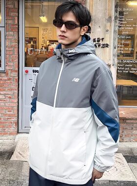 New Balance NB连帽外套男装秋季新款工装运动服男士休闲夹克上衣