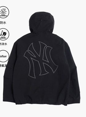 MLBNY黑色防风衣男女装2026春季新款运动服户外休闲夹克外套