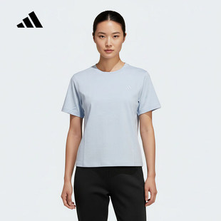 adidas阿迪达斯女子修身短款短袖纯色透气休闲修身半袖T恤 KS5325