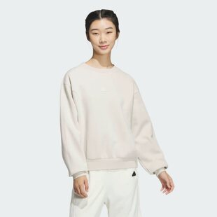阿迪达斯女子针织棉涤透气保暖纯色蝙蝠袖宽松型套头衫卫衣JJ3568