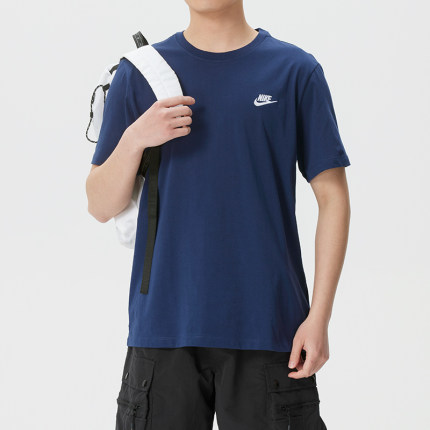 Nike耐克 男夏季运动跑步休闲纯棉透气圆领短袖T恤 AR4999-410