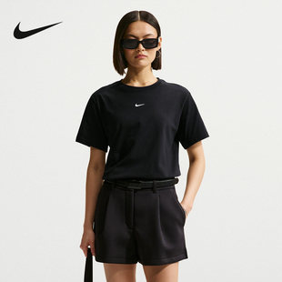 印花小标宽松棉质黑色圆领运动T恤IH7602 010 女夏季 NIKE耐克短袖