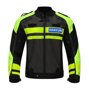 新款交通铁骑骑行服保暖秋冬摩托机赛车龙虾服防摔国宾反光衣防水
